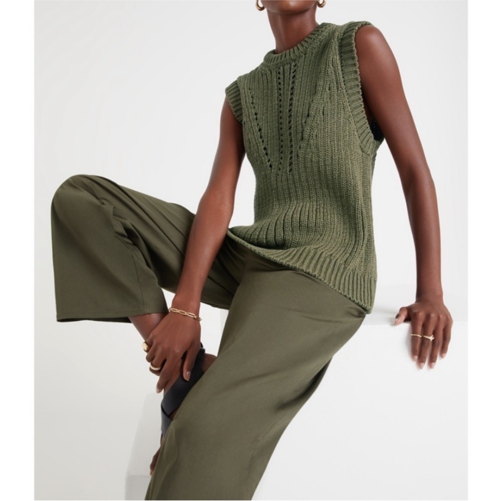 Goop Chandler Drop Stitch Sleeveless Knit Vest (M)